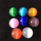 Multicolor Crystal Gems Beads 25/30/40mm Round Opal Cat's Eye Stone Sphere