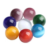 Multicolor Crystal Gems Beads 25/30/40mm Round Opal Cat's Eye Stone Sphere