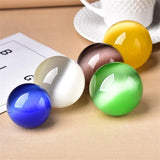 Multicolor Crystal Gems Beads 25/30/40mm Round Opal Cat's Eye Stone Sphere