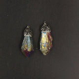 Multicolor Crystal Quartz Pendant Healing Reiki Chakra Pink Drusy Pendant