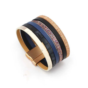 Multicolor Leather Bracelets for Women Wide Wrap Bracelet Female Jewelry