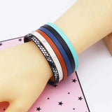 Multicolor Leather Bracelets for Women Wide Wrap Bracelet Female Jewelry