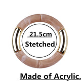 Multicolor Marbling Acrylic Beads Charm Bracelets Bohemian Tube Elastic Bangles