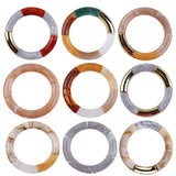 Multicolor Marbling Acrylic Beads Charm Bracelets Bohemian Tube Elastic Bangles
