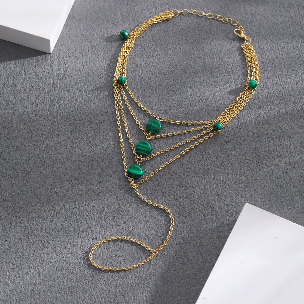 Multilayer Love Anklet For Women Pentagram Ankle Pendant Ladies Outing Jewelry