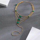 Multilayer Love Anklet For Women Pentagram Ankle Pendant Ladies Outing Jewelry