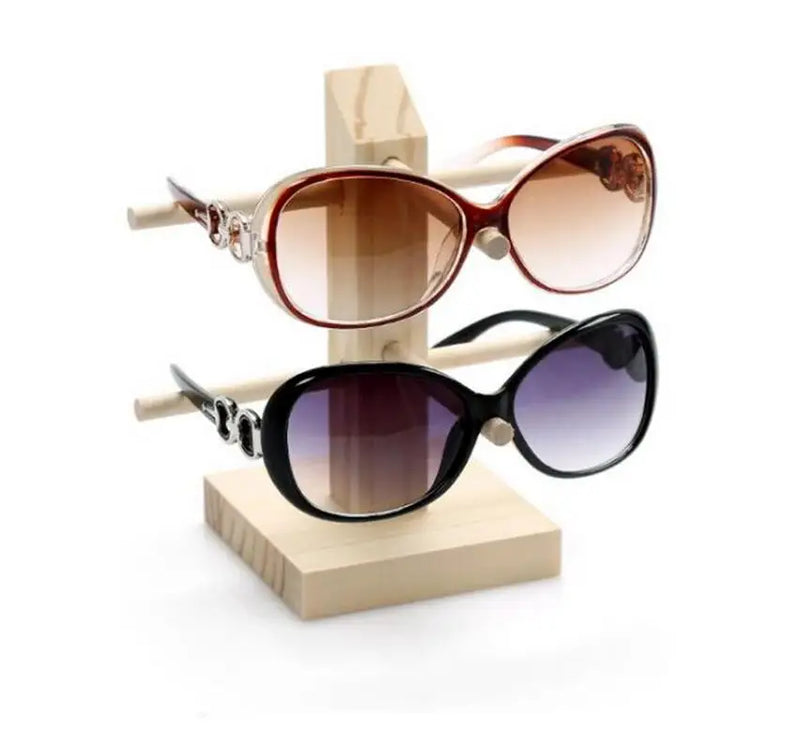 Wood Sunglass Display Rack Shelf Organizer Glasses Showcase