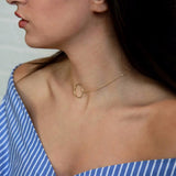 Leaf Sequins Circle Chain Clavicle Necklace Collares Bijoux For Women