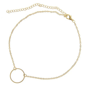 Leaf Sequins Circle Chain Clavicle Necklace Collares Bijoux For Women