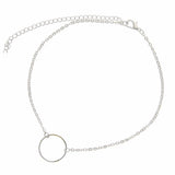 Leaf Sequins Circle Chain Clavicle Necklace Collares Bijoux For Women