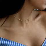 Leaf Sequins Circle Chain Clavicle Necklace Collares Bijoux For Women