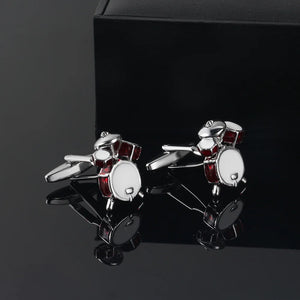 Red Drum Cufflinks Men's French Shirt Wedding Jewelry