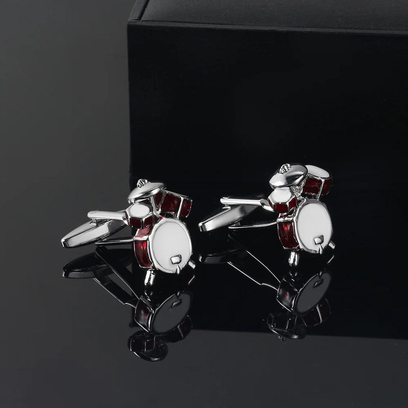 Red Drum Cufflinks Men's French Shirt Wedding Jewelry