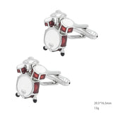 Red Drum Cufflinks Men's French Shirt Wedding Jewelry