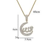 Muslim Hip Hop Iced Out Brass Pendant Necklace CN396