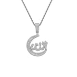 Muslim Hip Hop Iced Out Brass Pendant Necklace CN396