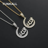 Muslim Hip Hop Iced Out Brass Pendant Necklace CN396