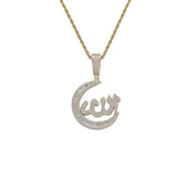 Muslim Hip Hop Iced Out Brass Pendant Necklace CN396