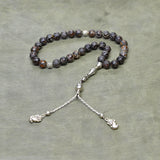 Muslim Taisibiha 33 rosary Agate beads 10mm Old type Taupe dragon agate beads