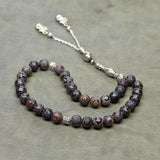 Muslim Taisibiha 33 rosary Agate beads 10mm Old type Taupe dragon agate beads