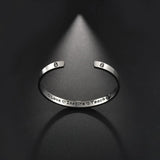 Engraved Open Bangle Stainless Steel for Men Women