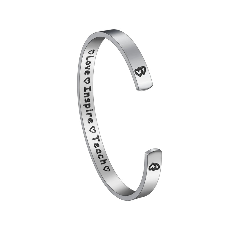 Engraved Open Bangle Stainless Steel for Men Women