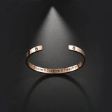 Engraved Open Bangle Stainless Steel for Men Women