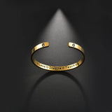 Engraved Open Bangle Stainless Steel for Men Women