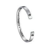 Engraved Open Bangle Stainless Steel for Men Women