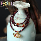 4mm Garnet Multi-layer Bracelet Pendant Jewelry