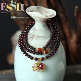 4mm Garnet Multi-layer Bracelet Pendant Jewelry
