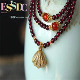 4mm Garnet Multi-layer Bracelet Pendant Jewelry