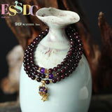 4mm Garnet Multi-layer Bracelet Pendant Jewelry