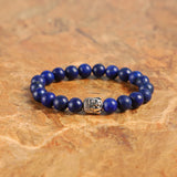 8MM Lapis Luzuli Buddha Beads Bracelet Tibetan Antique Jewelry