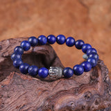 8MM Lapis Luzuli Buddha Beads Bracelet Tibetan Antique Jewelry