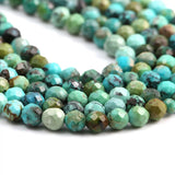 African Turquoise Stone Beads 2-4mm Faceted Round Loose Beads