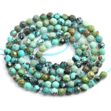 African Turquoise Stone Beads 2-4mm Faceted Round Loose Beads