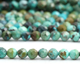 African Turquoise Stone Beads 2-4mm Faceted Round Loose Beads