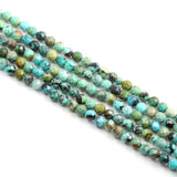 African Turquoise Stone Beads 2-4mm Faceted Round Loose Beads