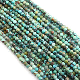 African Turquoise Stone Beads 2-4mm Faceted Round Loose Beads