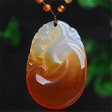 Natural Agate Chalcedony Wishful Pendant Sweater Chain Jewelry