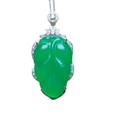 Green Chalcedony Leaf Pendant Women's Branch Necklace