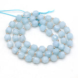 Natural Agates Stone Beaded Faceted Aquamarines Loose Stone Beads 6mm