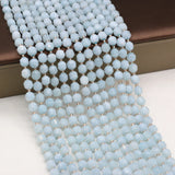 Natural Agates Stone Beaded Faceted Aquamarines Loose Stone Beads 6mm