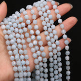 Natural Agates Stone Beaded Faceted Aquamarines Loose Stone Beads 6mm