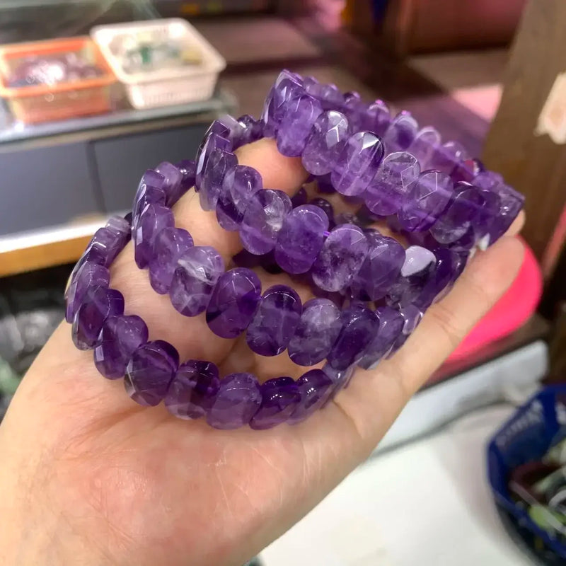 Amethyst Stone 7x14mm Bracelets Energy Magnetic Field Jewelry