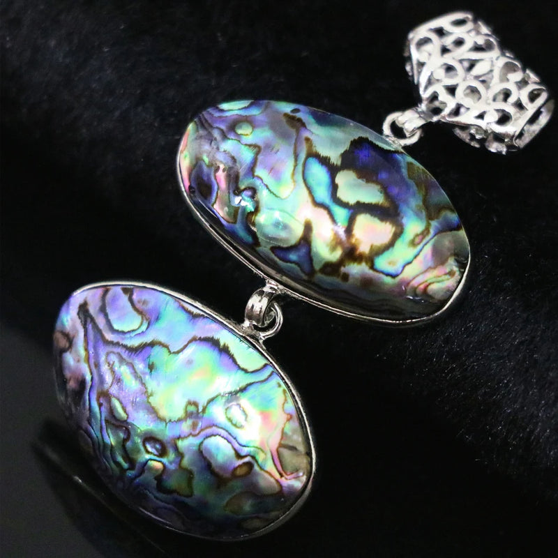Abalone Shell Pendant 18x33mm Double Side Oval Top Jewelry