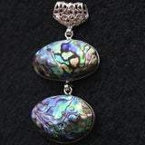 Abalone Shell Pendant 18x33mm Double Side Oval Top Jewelry