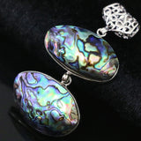 Abalone Shell Pendant 18x33mm Double Side Oval Top Jewelry