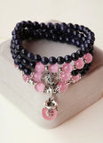 Sand Stone Beaded Bracelet with Gourd Accessories Gemstone Jewelry Gift